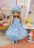 Bonny Blue - dress, hat, socks & shoes for Little Darling Doll or 33cm BJD