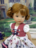 Briar Rose - dirndl ensemble with tights & shoes for Little Darling Doll or 33cm BJD