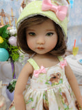 Bunny Basket - babydoll top, bloomers, hat & sandals for Little Darling Doll or 33cm BJD