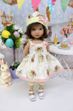 Bunny Basket - babydoll top, bloomers, hat & sandals for Little Darling Doll or 33cm BJD