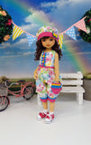 Butterfly Garden - romper, hat, socks & shoes for Little Darling Doll or other 33cm BJD