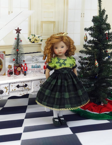 Carol of the Bells - dress, tights & shoes for Little Darling Doll or 33cm BJD