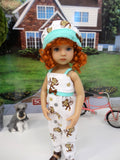 Cheeky Monkey - romper, hat & sandals for Little Darling Doll or 33cm BJD