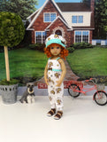 Cheeky Monkey - romper, hat & sandals for Little Darling Doll or 33cm BJD