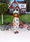 Cheeky Monkey - romper, hat & sandals for Little Darling Doll or 33cm BJD