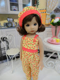 Cherry Berries - romper, hat & sandals for Little Darling Doll or 33cm BJD
