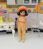 Cherry Berries - romper, hat & sandals for Little Darling Doll or 33cm BJD