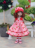 Cherry Cobbler - dress, hat, tights & shoes for Little Darling Doll