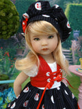 Cherry on Top - dress, vest, beret, socks & shoes for Little Darling Doll or 33cm BJD