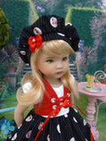 Cherry on Top - dress, vest, beret, socks & shoes for Little Darling Doll or 33cm BJD