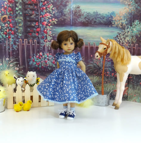 Chicken Scratch - dress, socks & shoes for Little Darling Doll or other 33cm BJD