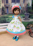Chinese Lantern - dress, hat, socks & shoes for Little Darling Doll or 33cm BJD