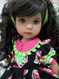 Christmas Candy - dress, tights & shoes for Little Darling Doll or 33cm BJD