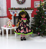Christmas Candy - dress, tights & shoes for Little Darling Doll or 33cm BJD