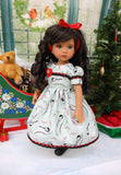 Christmas Chickadee - dress, socks & shoes for Little Darling Doll or 33cm BJD