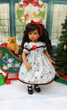 Christmas Chickadee - dress, socks & shoes for Little Darling Doll or 33cm BJD