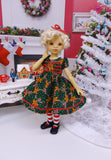 Christmas Gingerbread - dress, tights & shoes for Little Darling Doll or 33cm BJD