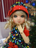 Christmas Lights - dress, hat, tights & shoes for Little Darling Doll or 33cm BJD
