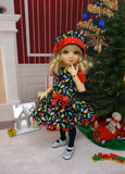 Christmas Lights - dress, hat, tights & shoes for Little Darling Doll or 33cm BJD