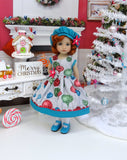 Christmas Ornaments - dress, hat, tights & shoes for Little Darling Doll or 33cm BJD