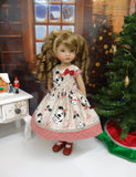Christmas Paws - dress, tights & shoes for Little Darling Doll or 33cm BJD