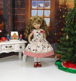 Christmas Paws - dress, tights & shoes for Little Darling Doll or 33cm BJD
