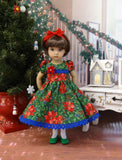 Christmas Poinsettia - dress, tights & shoes for Little Darling Doll or other 33cm BJD