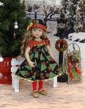 Christmas Tree - dress, hat, tights & shoes for Little Darling Doll or 33cm BJD