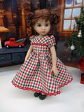 Country Christmas - dress, tights & shoes for Little Darling Doll or other 33cm BJD