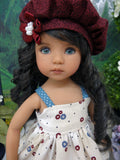 Country Flowers - dress, jacket, hat, tights & shoes for Little Darling Doll or 33cm BJD