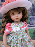Country Meadow - dress, hat, tights & shoes for Little Darling Doll or 33cm BJD