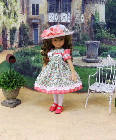 Country Meadow - dress, hat, tights & shoes for Little Darling Doll or 33cm BJD