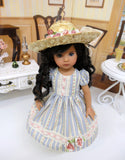 Country Roses - dress, hat, tights & shoes for Little Darling Doll or 33cm BJD