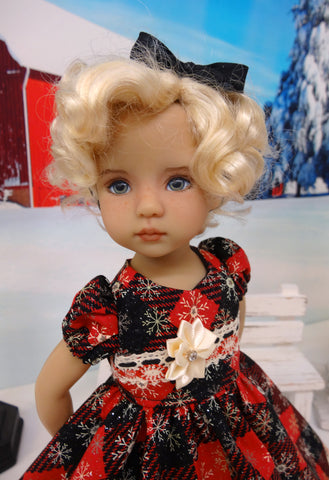 Country Snowflakes - dress, tights & shoes for Little Darling Doll or other 33cm BJD