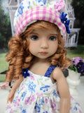 Country Wildflowers - dress, hat, socks & shoes for Little Darling Doll or 33cm BJD