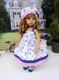 Country Wildflowers - dress, hat, socks & shoes for Little Darling Doll or 33cm BJD