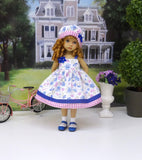 Country Wildflowers - dress, hat, socks & shoes for Little Darling Doll or 33cm BJD
