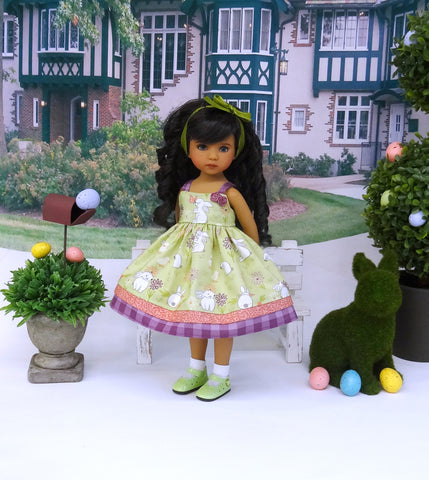 Countryside Bunny - dress, socks & shoes for Little Darling Doll or 33cm BJD