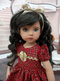 Cranberry Plaid - dress, tights & shoes for Little Darling Doll or 33cm BJD