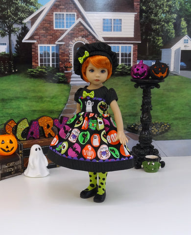 Creepy Crawlies - dress, beret, tights & shoes for Little Darling Doll or 33cm BJD