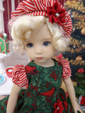 Crimson Cardinal - dress, beret, tights & shoes for Little Darling Doll or other 33cm BJD