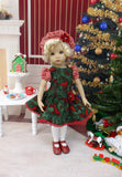 Crimson Cardinal - dress, beret, tights & shoes for Little Darling Doll or other 33cm BJD