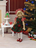 Crimson Cardinal - dress, beret, tights & shoes for Little Darling Doll or other 33cm BJD