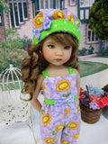 Daffy Daisy - romper, hat & sandals for Little Darling Doll or 33cm BJD