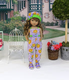 Daffy Daisy - romper, hat & sandals for Little Darling Doll or 33cm BJD