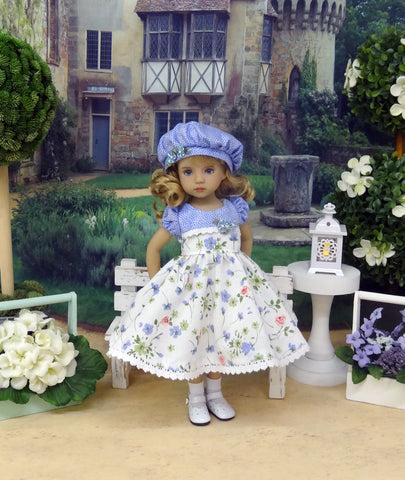 Dainty Wildflowers - dress, hat, socks & shoes for Little Darling Doll or 33cm BJD