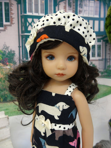 Darling Dachshund - romper, hat & sandals for Little Darling Doll or 33cm BJD