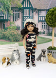 Darling Dachshund - romper, hat & sandals for Little Darling Doll or 33cm BJD