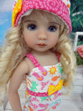 Day at the Beach - romper, hat & sandals for Little Darling Doll or 33cm BJD