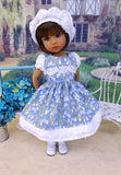 Delicate Bluebells - dress, hat, tights & shoes for Little Darling Doll or 33cm BJD